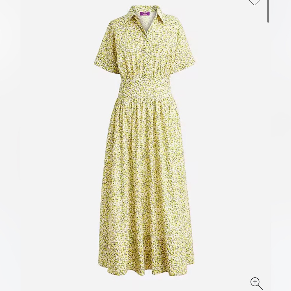 J. Crew Fitted-waist shirt-dress in Liberty® Eliza's Yellow fabric